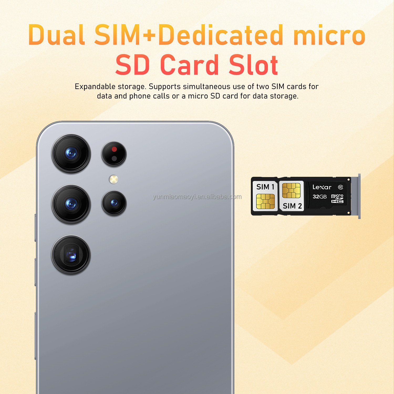 Wholesale S23 Ultra Cheap Mobile Phones, 1GB+16GB 6.53 inch Screen Face Identification Android 8.1 2G&3G Smartphone